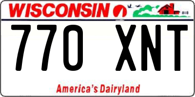 WI license plate 770XNT