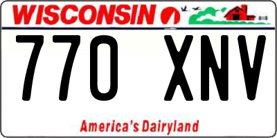 WI license plate 770XNV