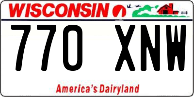 WI license plate 770XNW