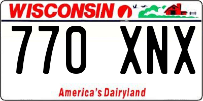 WI license plate 770XNX