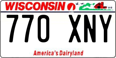 WI license plate 770XNY