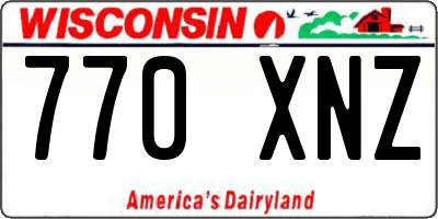 WI license plate 770XNZ