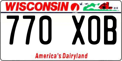 WI license plate 770XOB