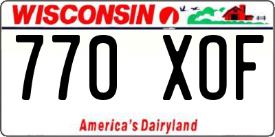 WI license plate 770XOF