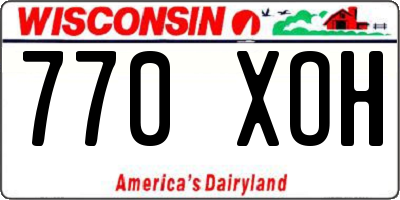 WI license plate 770XOH