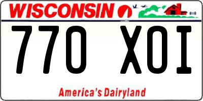 WI license plate 770XOI