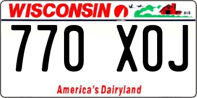 WI license plate 770XOJ
