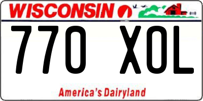 WI license plate 770XOL