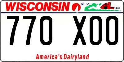 WI license plate 770XOO
