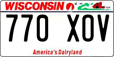 WI license plate 770XOV