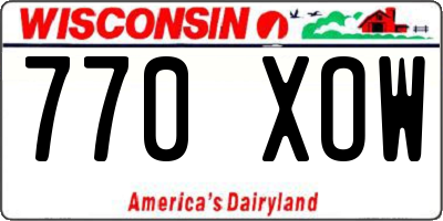 WI license plate 770XOW