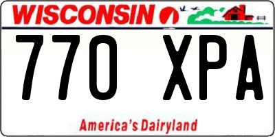 WI license plate 770XPA