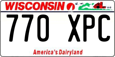 WI license plate 770XPC