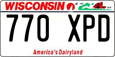 WI license plate 770XPD