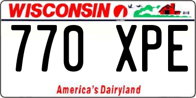 WI license plate 770XPE