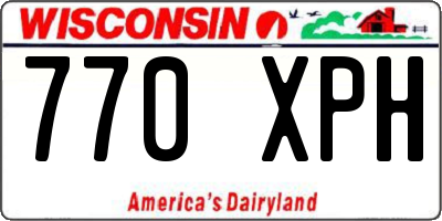 WI license plate 770XPH