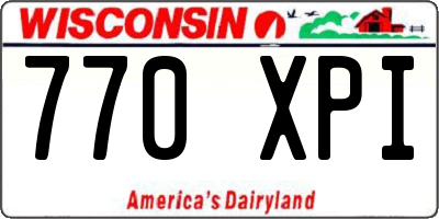 WI license plate 770XPI