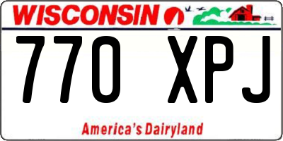 WI license plate 770XPJ