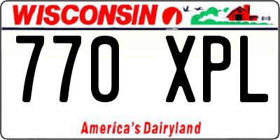 WI license plate 770XPL