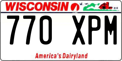 WI license plate 770XPM