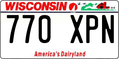 WI license plate 770XPN