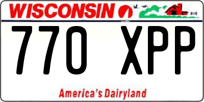 WI license plate 770XPP