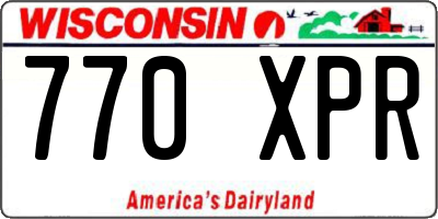 WI license plate 770XPR