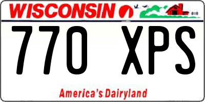WI license plate 770XPS