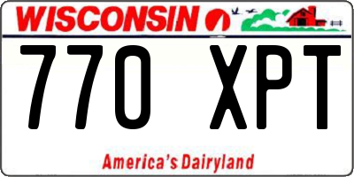 WI license plate 770XPT
