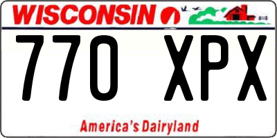 WI license plate 770XPX