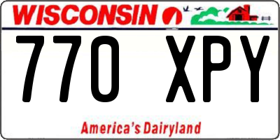 WI license plate 770XPY