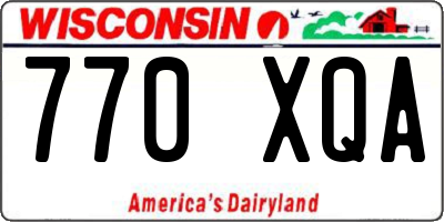 WI license plate 770XQA