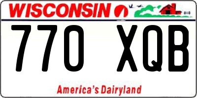 WI license plate 770XQB