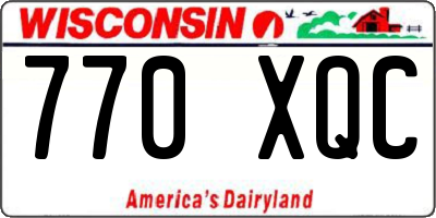 WI license plate 770XQC