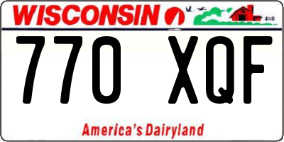 WI license plate 770XQF