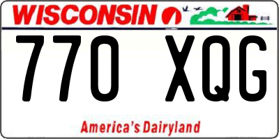 WI license plate 770XQG