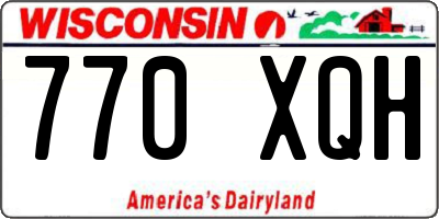 WI license plate 770XQH