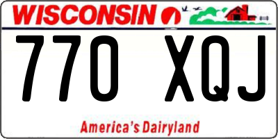 WI license plate 770XQJ