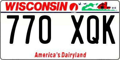 WI license plate 770XQK
