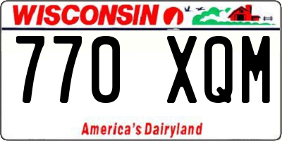 WI license plate 770XQM