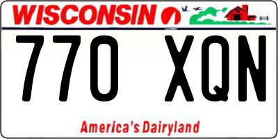 WI license plate 770XQN