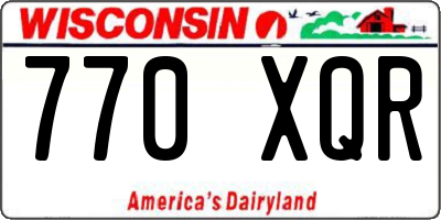 WI license plate 770XQR