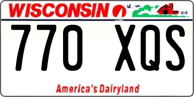 WI license plate 770XQS