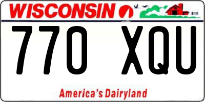 WI license plate 770XQU