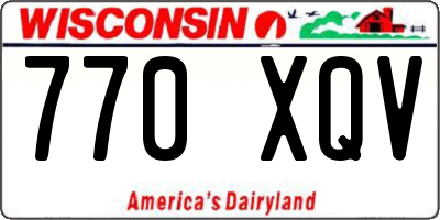 WI license plate 770XQV