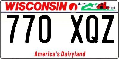 WI license plate 770XQZ