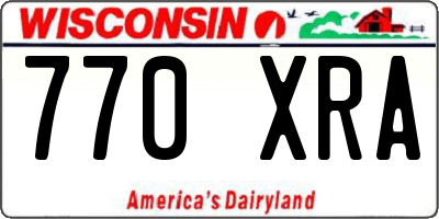 WI license plate 770XRA