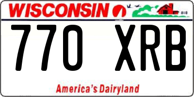 WI license plate 770XRB