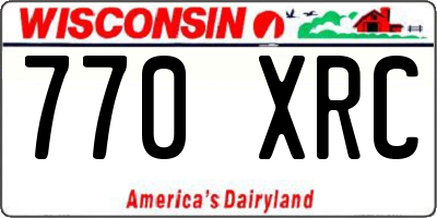 WI license plate 770XRC