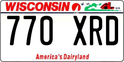 WI license plate 770XRD